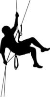 silhouet van een klimmer. sport en vrije tijd, hobby's vector