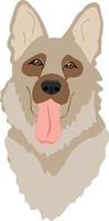 Duitse herdershond geïsoleerd. platte vectorillustratie. ras realistische kleur vectorillustratie van de hond show teken symbool vector