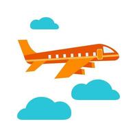 vliegtuig vliegen egale kleur pictogram vector