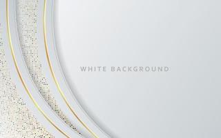 witte abstracte elegante moderne achtergrond met golfgradiënt ontwerpstijl en gouden lijn vector