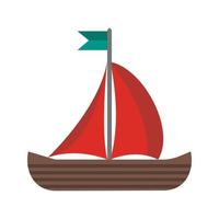 kleine boot egale kleur pictogram vector
