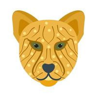 cheetah gezicht egale kleur pictogram vector