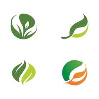 groen blad logo pictogram illustratie, blad vector symbool
