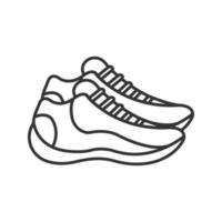 sneakers lineaire pictogram. dunne lijn illustratie. trainers. sportschoenen. contour symbool. vector geïsoleerde overzichtstekening