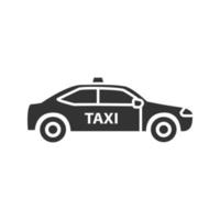 auto glyph-pictogram. taxi. auto. silhouet symbool. negatieve ruimte. vector geïsoleerde illustratie