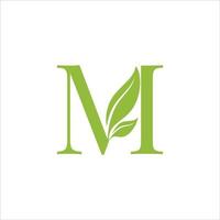 letter m natuur logo ontwerp vector