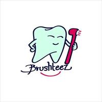 tandenborstel logo ontwerp vector