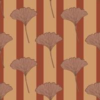 naadloze patroon gegraveerde bladeren ginkgo biloba. vintage botanische achtergrond met gebladerte in de hand getekende stijl. vector