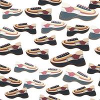 naadloos patroon met moderne sneakers. achtergrond met schoenen voor actieve levensstijl in doodle stijl. vector