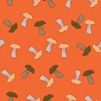 naadloos patroon met paddestoelen. achtergrond van bos herfst groente in doodle stijl. vector