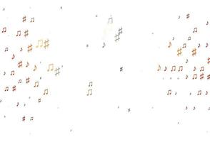 lichtrode, gele vectortextuur met muzieknoten. vector