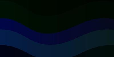 donkerblauwe, groene vectorachtergrond met krommen. vector