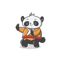 vechter panda schattig cartoon vector illustratie ontwerp