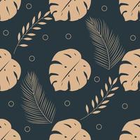 vector naadloze tropische bladeren patroon. gouden blad botanische moderne art deco wallpaper achtergrond vector.