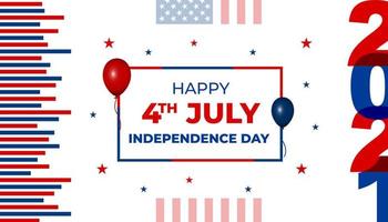 usa onafhankelijkheidsdag achtergrond met elementen van de amerikaanse vlag. 4 juli. usa onafhankelijkheidsdag viering achtergrond. vector