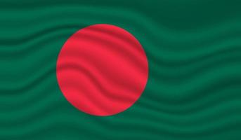 Bangladesh nationale vlag vector ontwerp. vlag van bangladesh 3d zwaaien achtergrond vectorillustratie