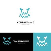 brief wm logo ontwerpsjabloon vector