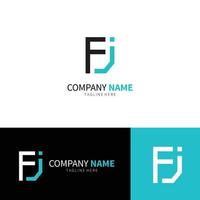 brief fj logo ontwerpsjabloon vector