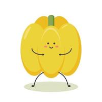 gezonde groenten schattige kawaii gele sappige peper vector