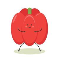 gezonde groenten schattige kawaii rode sappige peper vector