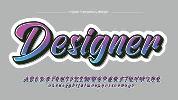 paars en blauw modern kalligrafie artistiek lettertype vector