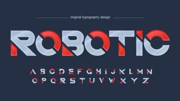 rood en metallic gesneden futuristisch artistiek lettertype vector