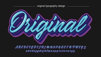 blauw en paars omtrek cursief kalligrafie cursief lettertype vector