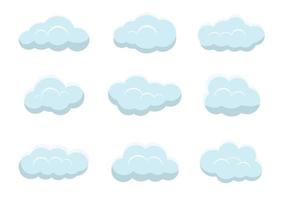 cartoon wolk ingesteld op witte achtergrond vector