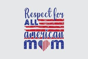 all american mom 4 juli en moederdag t-shirt ontwerp vector