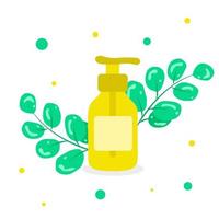 biologische natuurlijke kruidencosmetica vloeibare zeep cosmetica milieuvriendelijk product huidverzorging lichaam en gezicht huidverzorging haar en nagels vector