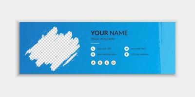 creatieve unieke e-mailhandtekeningsjabloon blauwe kleurvormen vector