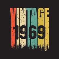 1969 vintage retro t-shirtontwerp, vector