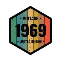 1969 vintage retro t-shirtontwerp, vector