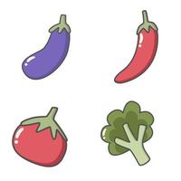 handgetekende doodle groenten vector