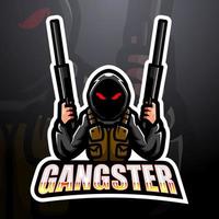 gangster mascotte esport logo ontwerp vector