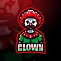 clown mascotte esport logo ontwerp vector