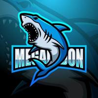 megalodon mascotte esport logo ontwerp vector