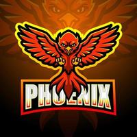 phoenix mascotte esport logo ontwerp vector