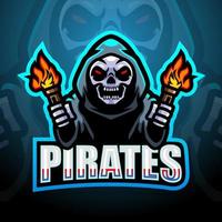 piraat schedel esport mascotte logo ontwerp vector