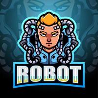 robot mascotte esport logo ontwerp vector