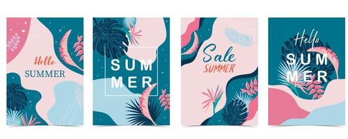zomer verkoop achtergrond met paradijsvogel palm en jungle vector