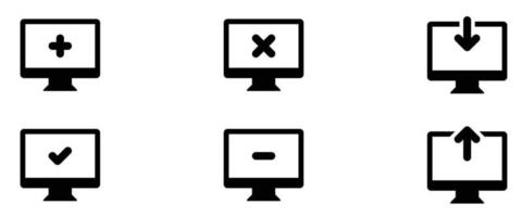 computerpictogram. web pictogrammenset. pictogrammen collectie. eenvoudige vectorillustratie. vector