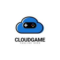 cloud game-logo-ontwerp, joystick en cloud-logo-combinatie, logo-vectorsjabloon vector