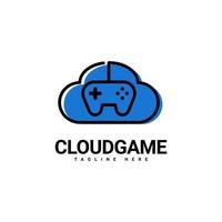 cloud game-logo-ontwerp, joystick en cloud-logo-combinatie, logo-vectorsjabloon vector