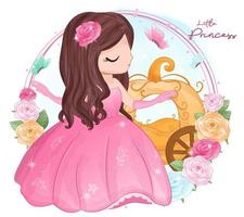 schattige kleine prinses illustratie voor decoratie vector