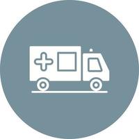 ambulance glyph cirkel bakground icon vector