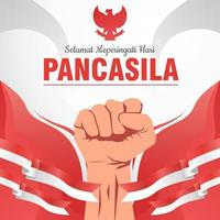 selamat hari pancasila betekent gelukkige pancasila dag social media post groet poster vector