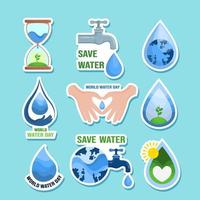 wereld water dag sticker ontwerp vector