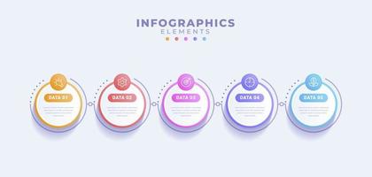 zakelijke infographic sjabloon met vijf opties of proces vector