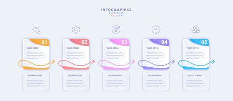 zakelijke infographic sjabloon met vijf stappen vector